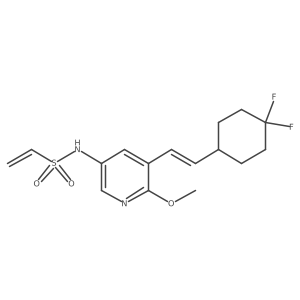 N-{5-[(1E)-2-(4,4-difluorocyclohexyl)ethenyl]-6-methoxypyridin-3-yl}ethene-1-sulfonamide结构式