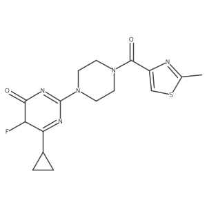 6-cyclopropyl-5-fluoro-2-[4-(2-methyl-1,3-thiazole-4-carbonyl)piperazin-1-yl]-5H-pyrimidin-4-one Structure