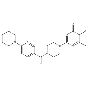 5-fluoro-6-methyl-2-[4-(6-piperidin-1-ylpyridazine-3-carbonyl)piperazin-1-yl]-5H-pyrimidin-4-one结构式