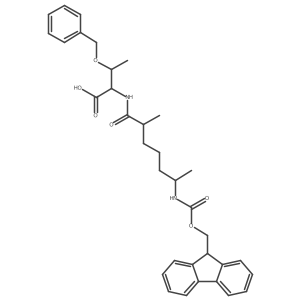 (2S,3R)-3-(benzyloxy)-2-[6-({[(9H-fluoren-9-yl)methoxy]carbonyl}amino)-2-methylheptanamido]butanoic acid Structure