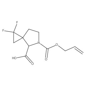 1,1-Difluoro-5-[(prop-2-en-1-yloxy)carbonyl]-5-azaspiro[2.4]heptane-4-carboxylic acid结构式