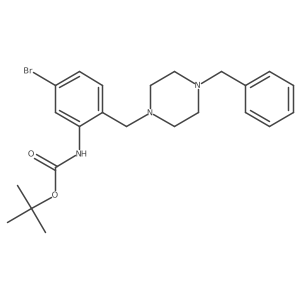 tert-butyl N-{2-[(4-benzylpiperazin-1-yl)methyl]-5-bromophenyl}carbamate Structure