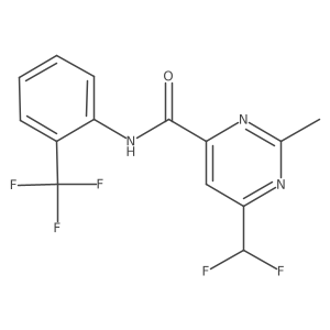 6-(difluoromethyl)-2-methyl-N-[2-(trifluoromethyl)phenyl]pyrimidine-4-carboxamide结构式