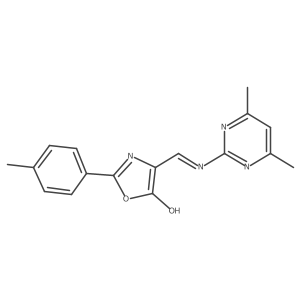 4-{[(4,6-dimethyl-2-pyrimidinyl)amino]methylene}-2-(4-methylphenyl)-1,3-oxazol-5(4H)-one Structure