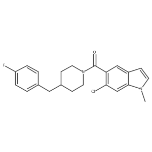 (6-Chloro-1-methyl-1H-indol-5-yl)[4-[(4-fluorophenyl)methyl]-1-piperidinyl]methanone Structure