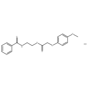 2-(Nicotinamido)ethyl 2-(4-methoxyphenoxy)acetate hydrochloride结构式