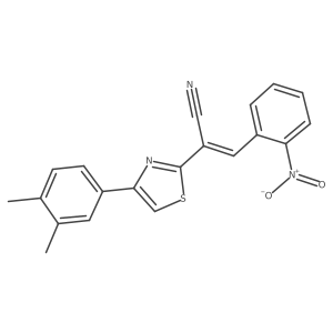 (Z)-2-(4-(3,4-dimethylphenyl)thiazol-2-yl)-3-(2-nitrophenyl)acrylonitrile结构式