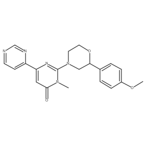(S)-2-[2-(4-Methoxyphenyl)morpholin-4-yl]-3-methyl-6-pyrimidin-4-yl-3H-pyrimidin-4-one结构式