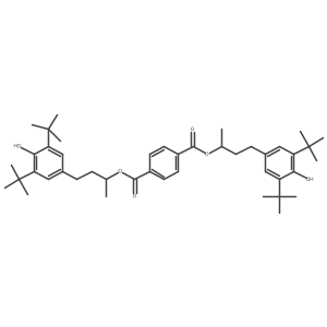 1,4-Bis[3-[3,5-bis(1,1-dimethylethyl)-4-hydroxyphenyl]-1-methylpropyl] 1,4-benzenedicarboxylate Structure