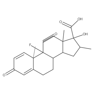 (9R,10S,13S,16S,17R)-9-fluoro-17-hydroxy-10,13,16-trimethyl-3,11-dioxo-7,8,12,14,15,16-hexahydro-6H-cyclopenta[a]phenanthrene-17-carboxylic acid结构式