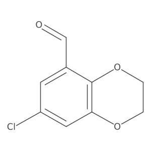 7-Chloro-2,3-dihydrobenzo[b][1,4]dioxine-5-carbaldehyde结构式