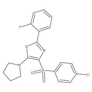 4-((4-Chlorophenyl)sulfonyl)-2-(2-fluorophenyl)-5-(pyrrolidin-1-yl)oxazole结构式