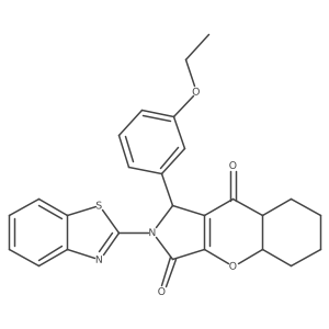 2-(1,3-benzothiazol-2-yl)-1-(3-ethoxyphenyl)-4a,5,6,7,8,8a-hexahydro-1H-chromeno[2,3-c]pyrrole-3,9-dione Structure