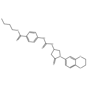 Butyl 4-(3-(1-(2,3-dihydrobenzo[b][1,4]dioxin-6-yl)-5-oxopyrrolidin-3-yl)ureido)benzoate Structure