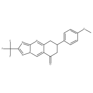 6-(4-methoxyphenyl)-2-(trifluoromethyl)-6,7-dihydro[1,2,4]triazolo[5,1-b]quinazolin-8(5H)-one结构式