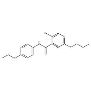 5-chloro-N-(4-ethoxyphenyl)-2-(propylsulfanyl)pyrimidine-4-carboxamide结构式