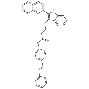 1H-Indole-3-butanamide, N-[4-(2-phenyldiazenyl)phenyl]-2-(2-quinolinyl)- Structure