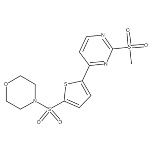 2-(Methylsulfonyl)-4-(5-(morpholinosulfonyl)thiophen-2-yl)pyrimidine结构式