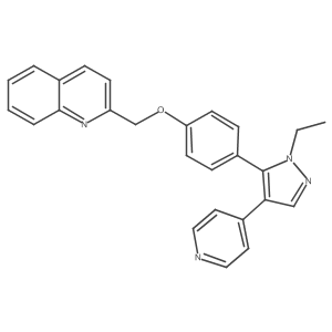 2-[4-(2-Ethyl-4-pyridin-4-yl-2H-pyrazol-3-yl)-phenoxymethyl]-quinoline结构式