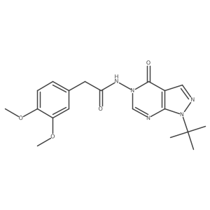 N-(1-(tert-butyl)-4-oxo-1H-pyrazolo[3,4-d]pyrimidin-5(4H)-yl)-2-(3,4-dimethoxyphenyl)acetamide结构式