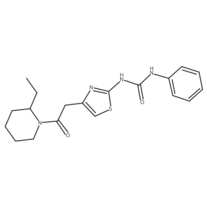 1-(4-(2-(2-Ethylpiperidin-1-yl)-2-oxoethyl)thiazol-2-yl)-3-phenylurea结构式