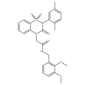 N-(2,3-dimethoxybenzyl)-2-(2-(2,5-dimethylphenyl)-1,1-dioxido-3-oxo-2H-benzo[e][1,2,4]thiadiazin-4(3H)-yl)acetamide结构式