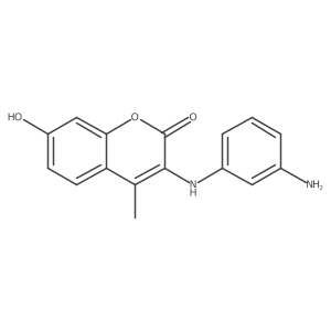 3-((3-Aminophenyl)amino)-7-hydroxy-4-methylchromen-2-one Structure