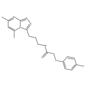 2-(4-chlorophenoxy)-N-[3-(5,7-dimethyl[1,2,4]triazolo[4,3-a]pyrimidin-3-yl)propyl]acetamide结构式