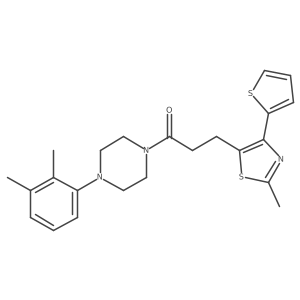 1-(4-(2,3-Dimethylphenyl)piperazin-1-yl)-3-(2-methyl-4-(thiophen-2-yl)thiazol-5-yl)propan-1-one结构式