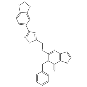2-({[3-(2H-1,3-benzodioxol-5-yl)-1,2,4-oxadiazol-5-yl]methyl}sulfanyl)-3-benzyl-3H,4H-thieno[3,2-d]pyrimidin-4-one结构式