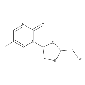 5-fluoro-1-[(2R,5S)-2-(hydroxymethyl)-1,3-oxathiolan-5-yl]pyrimidin-2-one Structure