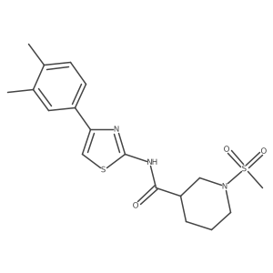 N-(4-(3,4-dimethylphenyl)thiazol-2-yl)-1-(methylsulfonyl)piperidine-3-carboxamide结构式