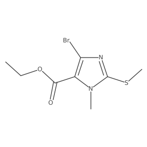 Ethyl 4-bromo-1-methyl-2-(methylthio)-1H-imidazole-5-carboxylate结构式