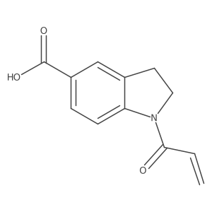 1-(prop-2-enoyl)-2,3-dihydro-1H-indole-5-carboxylic acid结构式