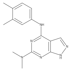 Cc1ccc(Nc2nc(N(C)C)nc3[nH]ncc23)cc1C结构式