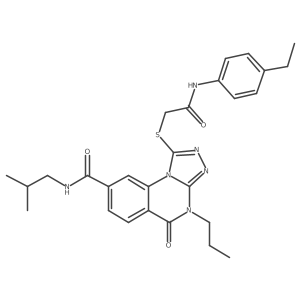 1-((2-((4-ethylphenyl)amino)-2-oxoethyl)thio)-N-isobutyl-5-oxo-4-propyl-4,5-dihydro-[1,2,4]triazolo[4,3-a]quinazoline-8-carboxamide Structure