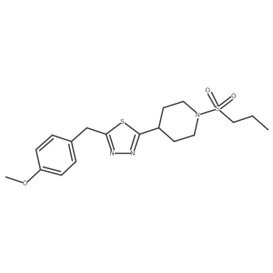 2-(4-Methoxybenzyl)-5-(1-(propylsulfonyl)piperidin-4-yl)-1,3,4-thiadiazole结构式