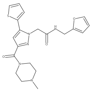 N-(furan-2-ylmethyl)-2-(3-(4-methylpiperazine-1-carbonyl)-5-(thiophen-2-yl)-1H-pyrazol-1-yl)acetamide Structure