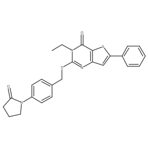 1-{4-[({3-ethyl-4-oxo-6-phenyl-3H,4H-thieno[3,2-d]pyrimidin-2-yl}sulfanyl)methyl]phenyl}pyrrolidin-2-one Structure