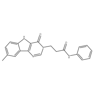 3-(8-methyl-4-oxo-4,5-dihydro-3H-pyrimido[5,4-b]indol-3-yl)-N-phenylpropanamide Structure