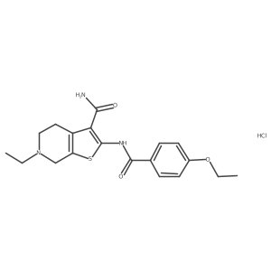 2-(4-Ethoxybenzamido)-6-ethyl-4,5,6,7-tetrahydrothieno[2,3-c]pyridine-3-carboxamide hydrochloride结构式