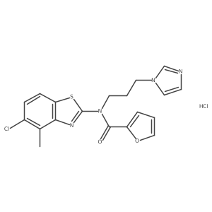 N-(3-(1H-imidazol-1-yl)propyl)-N-(5-chloro-4-methylbenzo[d]thiazol-2-yl)furan-2-carboxamide hydrochloride Structure