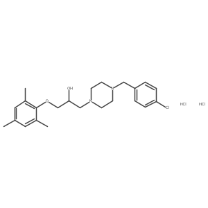 1-{4-[(4-Chlorophenyl)methyl]piperazin-1-YL}-3-(2,4,6-trimethylphenoxy)propan-2-OL dihydrochloride Structure