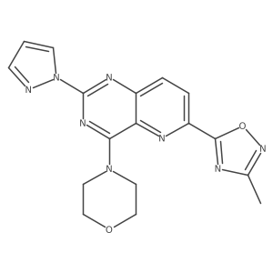 4-[6-(3-Methyl-1,2,4-oxadiazol-5-yl)-2-pyrazol-1-ylpyrido[3,2-d]pyrimidin-4-yl]morpholine Structure