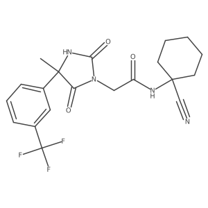 N-(1-cyanocyclohexyl)-2-[4-methyl-2,5-dioxo-4-[3-(trifluoromethyl)phenyl]imidazolidin-1-yl]acetamide结构式