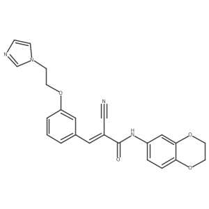 (Z)-2-cyano-N-(2,3-dihydro-1,4-benzodioxin-6-yl)-3-[3-(2-imidazol-1-ylethoxy)phenyl]prop-2-enamide Structure