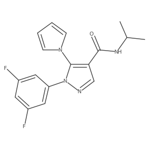 1-(3,5-difluorophenyl)-N-(propan-2-yl)-5-(1H-pyrrol-1-yl)-1H-pyrazole-4-carboxamide结构式