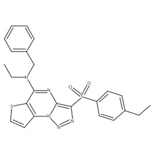 N-benzyl-N-ethyl-10-(4-ethylbenzenesulfonyl)-5-thia-1,8,11,12-tetraazatricyclo[7.3.0.0^{2,6}]dodeca-2(6),3,7,9,11-pentaen-7-amine结构式