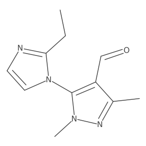 5-(2-ethyl-1H-imidazol-1-yl)-1,3-dimethyl-1H-pyrazole-4-carbaldehyde结构式