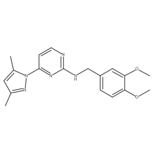N-[(3,4-dimethoxyphenyl)methyl]-4-(3,5-dimethyl-1H-pyrazol-1-yl)pyrimidin-2-amine结构式
